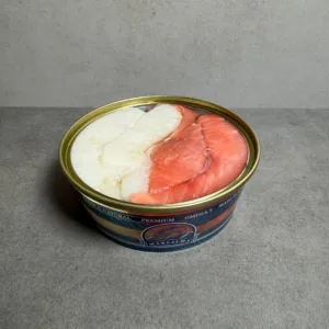 Ассорти из кижуча и синекорого палтуса слабосоленое в масле, 200 грамм